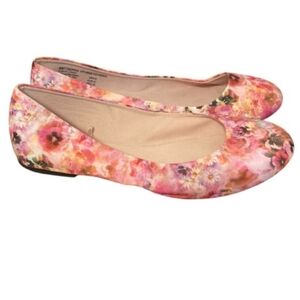 Time and Tru Flats Womens Size 6 Pink Floral Ballet Flats Round Toe